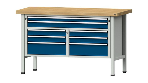 ANKE werkbanken kistwerkbank, model 259 V, 1500 x 700 x 900 mm, RAL 7035/5010, BMP 50 mm, 304.147