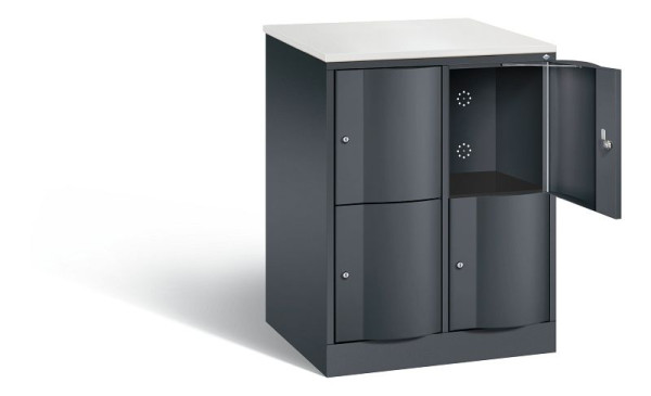C+P XL lockerkast Resisto, H1077xB772xD640mm, kleur: zwart-grijs, 8472-273 S10030