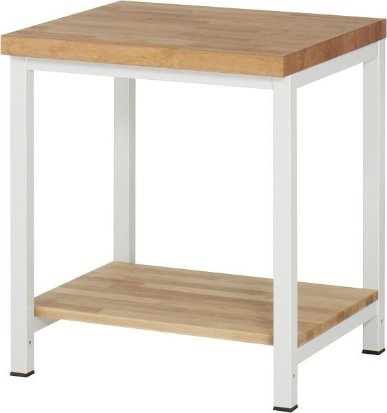 RAU werkbank serie 8000 - frameconstructie (gelast frame), massief beukenhouten plank, 750x840x700 mm, 03-8000-7-077B4S.12