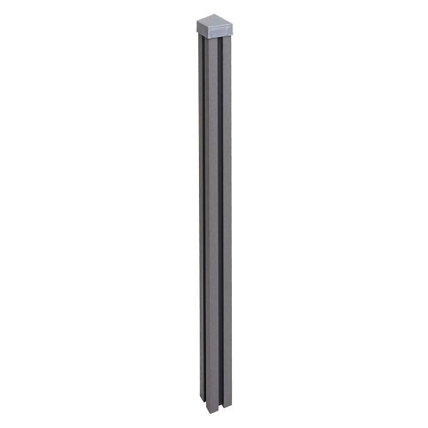 Mendler WPC paal Sarthe WPC schutting, zuilpaal, insteeksysteem, 240cm, grijs, 76246