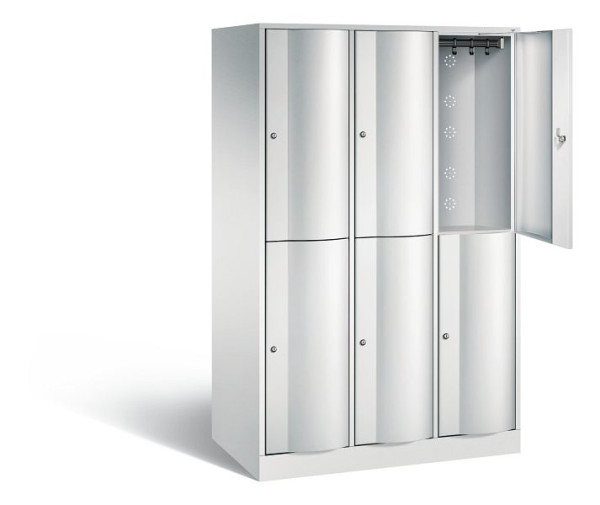 C+P locker dubbeldekker XL Resisto, H1950xB1148xD640mm, kleur: lichtgrijs, 8270-373 S10023