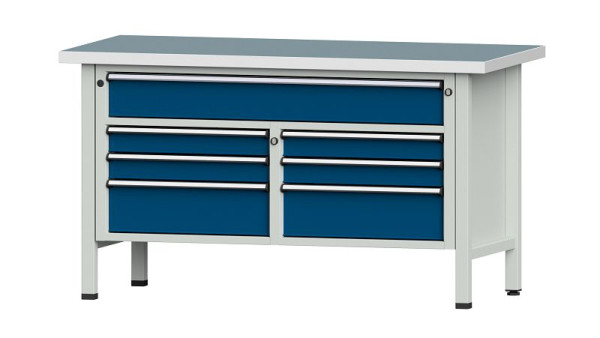 ANKE werkbanken kistwerkbank, model 258 V, 1500 x 700 x 840 mm, RAL 7035/5010, UBP 40 mm, 304.136