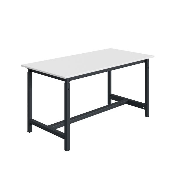 SOFAME PT werkbank, mechanisch in hoogte verstelbaar, 1200 x 750 x 770 tot 1050 mm, RESITOP laminaat werkblad 30 mm, antracietgrijs RAL 7016, W010020282GA