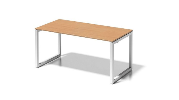 Bisley Cito bureau, 730 mm vaste hoogte O-frame, H 19 x B 1600 x D 800 mm, beuken/verkeerswit, DOF1608BC396