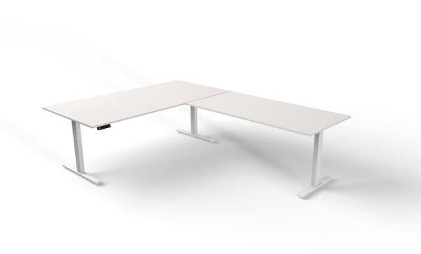 Kerkmann zit-statafel B 2000 x D 1000 mm met aanbouwelement, elektrisch in hoogte verstelbaar van 720-1200 mm, Move 3, kleur: wit, 10383910