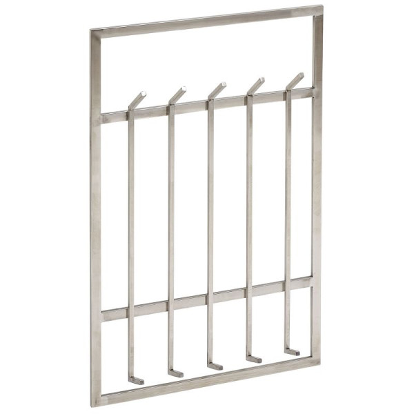 Wohnling wandkapstok metaal zilver 60x100x7,5 cm design halkapstok staal, haakrek wandpaneel, wandkapstok, halkapstok, WL6.442