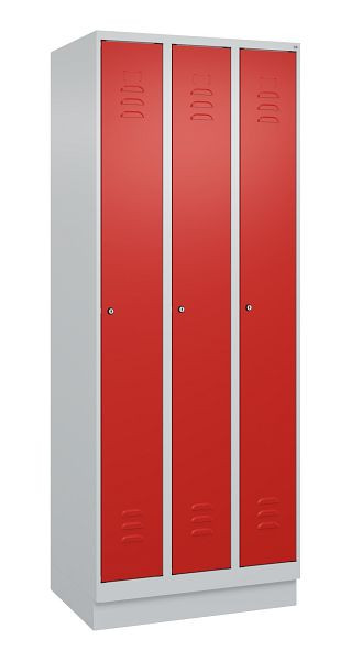 C+P luierkluis Classic PLUS, onderbouw, 3 vakken, 1950x750x500mm, 7035/3020, cilindersloten, 080020-39 S10017