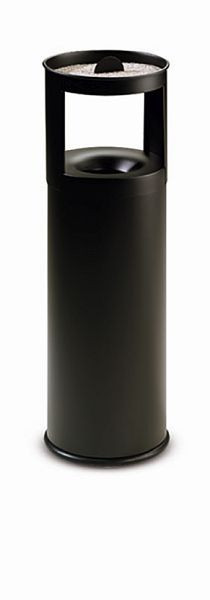 FLORENCE afval-asbakcombinatie Zwart, B 250 x D 250 x H 800 mm, 390037