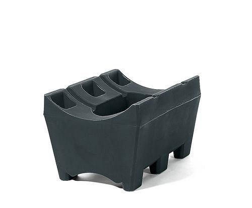 DENIOS vatdrager van polyethyleen (PE) voor 1 vat van 60 of 200 liter, antraciet-zwart, 114-904