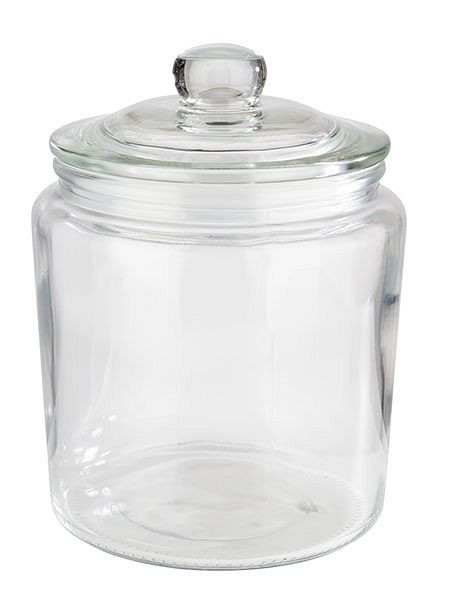 APS voorraadpot -CLASSIC-, Ø 11,5 cm, hoogte: 16 cm, glas, polyethyleen, 0,9 liter, inclusief glazen deksel, 82250