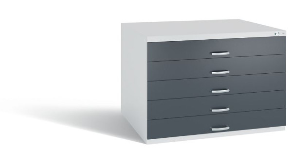 C+P Schubladenschrank Serie 7100_7200, H760xB1100xT765 mm, Grau/Anthrazit, 7101-100 S10291