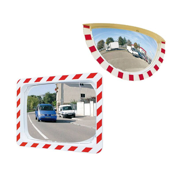 Stone HGS verkeersspiegel Vialux®, 600x400mm /Polymir®, voor 2 kijkrichtingen/ca. 9m/11kg, 3 jaar garantie, op de functie (spiegelglas, lijst, houder), vierkant, 32820