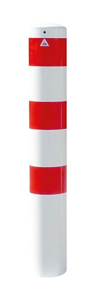 Schake stalen buispaal Ø 193 x 3,6 mm stationair, thermisch verzinkt / wit gecoat voor inzetting in beton, thermisch verzinkt, totale lengte: 1500 mm, 40191B