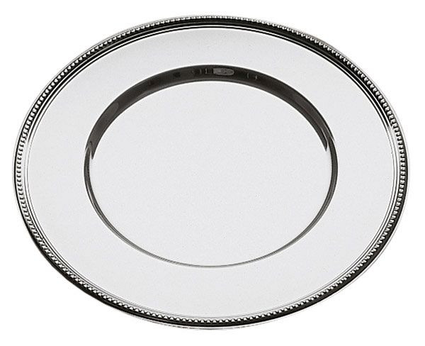APS onderbord, Ø 30,5 cm, roestvrij staal 18/8, hoogglans gepolijst, met parelrand, 35720