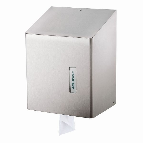 Air Wolf handdoekroldispenser, Omega-serie, H x B x D: 373 x 279 x 211 mm, gecoat roestvrij staal, 29-025