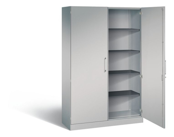 C+P vleugeldeurkast Asisto, H1980xB1200xD435mm, kleur: wit aluminium, beugelgreep, 5 FH, 141001-000 S10012