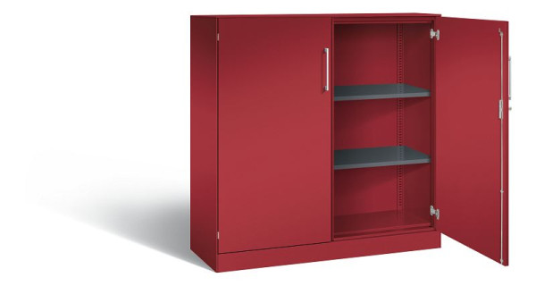 C+P vleugeldeurkast Asisto, H1310xB1200xD435mm, kleur: robijnrood, beugelgreep, 3 niveaus, 141031-000 S10125