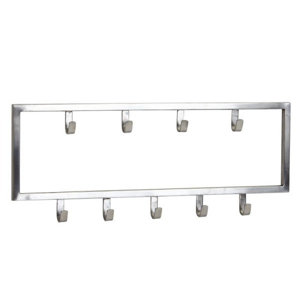 Wohnling wandkapstok metaal zilver 50x20x4 cm design halkapstok staal, haakrek wandpaneel, wandkapstok, halkapstok, WL6.446
