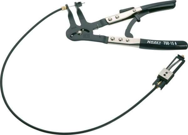 Hazet slangklemtang, bediening van zelfspannende veerband en ruimtebesparende klemmen, klembereik 7 - 60 mm Ø, 798-15A