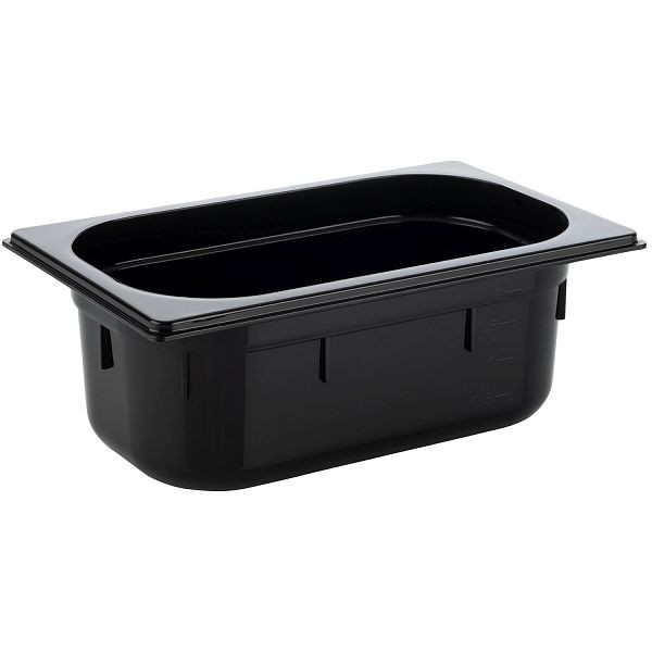 APS GN 1/4 bak, 26,5 x 16,2 cm, diepte: 100 mm, polycarbonaat, zwart, 2,5 liter, 82073