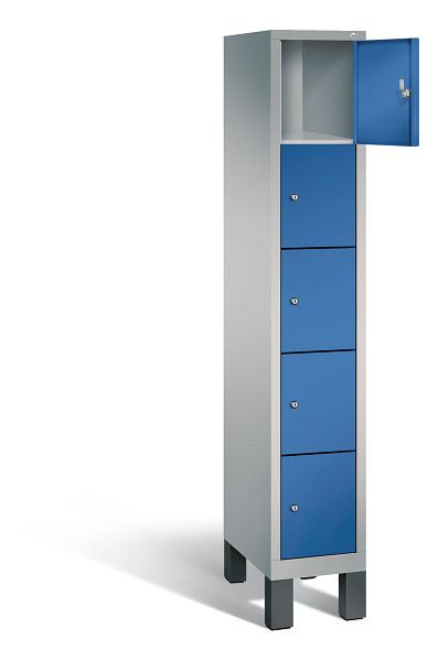 C+P lockerkast Evolo, H1850xB320xD500mm, kleur: wit aluminium / gentiaanblauw, 48010-105 S10091