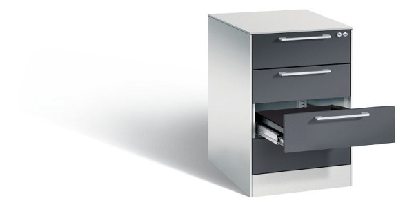 C+P archiefkast Asisto, H710xB440xD600mm, kleur: lichtgrijs/zwartgrijs, beugelgreep, 146275-422 S10025