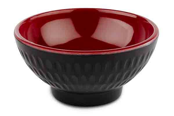 APS schaal -ASIA PLUS-, Ø 7,5 cm, hoogte: 3,5 cm, melamine, binnenkant: rood, glanzend, buitenkant: zwart, mat, 15416