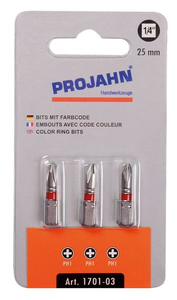 Projahn 1/4" gemarkeerde bit L25 mm Phillips Nr 3 pak van 3, 1703-03