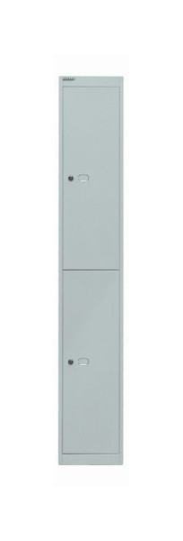 Bisley kantoorkledingkast, 1 compartiment, 2 compartimenten, lichtgrijs, CLK182645