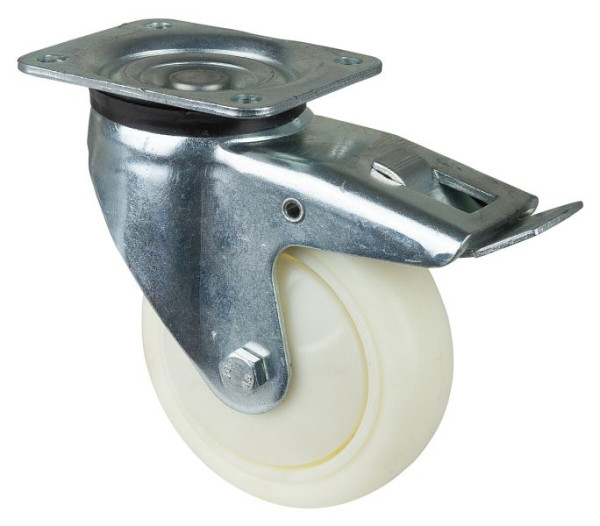 BS Rolls Zwaarlastwiel met rem, breedte 50 mm, Ø150 mm, tot 650 kg, loopvlak/wiellichaam kunststof, kogellagers, bolvormig, L620.B15.152
