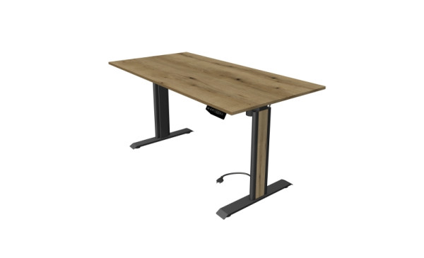 Kerkmann sta-/zittafel Move 1 Advance 160 x 80 cm onderstel antraciet, tafelblad eiken, 10200755