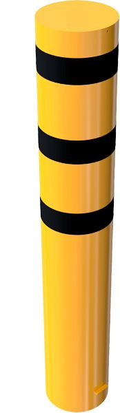 Schake afzetpaal type 40324BG - stationair - voor inzetting in beton, stalen buis Ø 323,1mm, totale lengte: 2400mm, thermisch verzinkt, geel/zwart, 40324BG