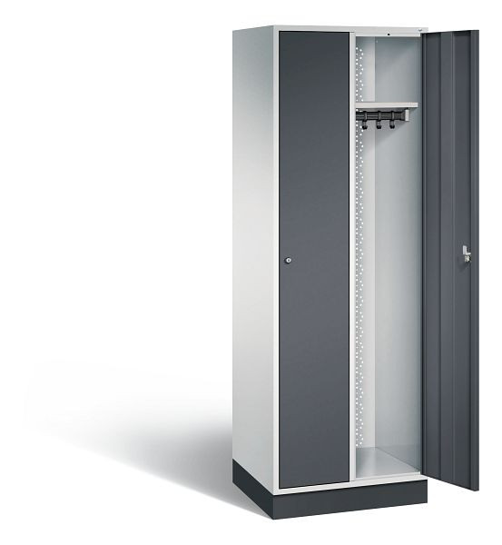 C+P locker Intro, H1950xW620xD490mm, kleur: lichtgrijs / zwartgrijs, 8170-201 S10045