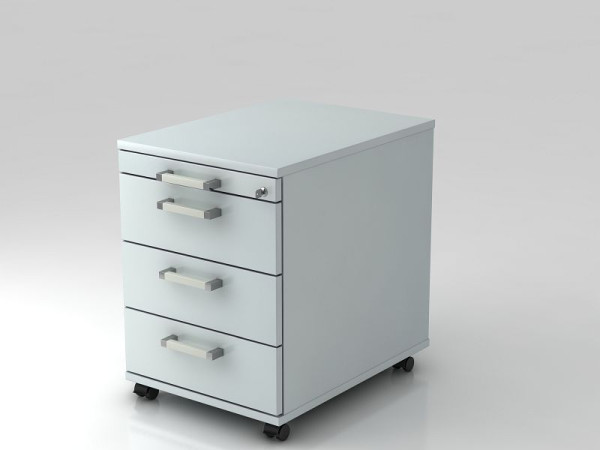 Hammerbacher rolcontainer 58cm, 3 laden, slot chroom handgreep grijs, 42,8x58x59 cm, 1/3/3/3 HE, VAC30/5/5/CE