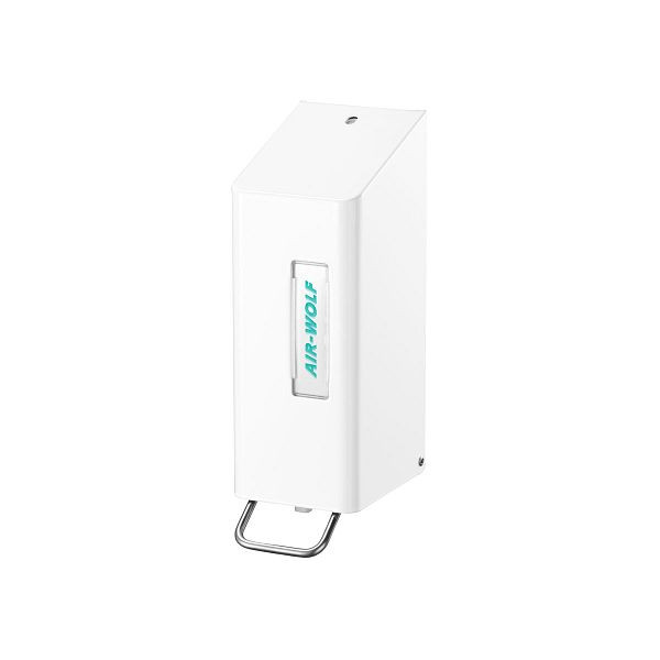 Air Wolf zeep- en desinfectiemiddeldispenser, wandmontage, wit, 600 ml, roestvrij staal, Omega-serie, 29-401