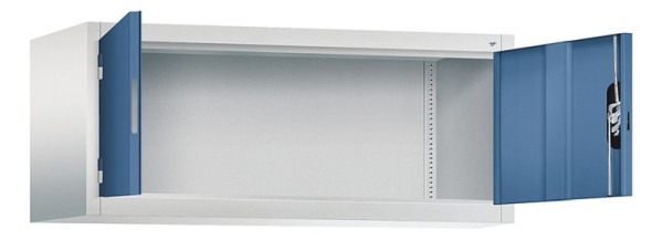 C+P bovenkast Acurado, H500xB1200xD500mm, kleur: lichtgrijs / verre blauw, verzonken handgreep, 9484-000 S10278