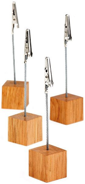 APS-kaarthouder, set van 4, 2,5 x 2,5 cm, hoogte: 12 cm, hout, inclusief 20 witte etiketkaartjes, 00700