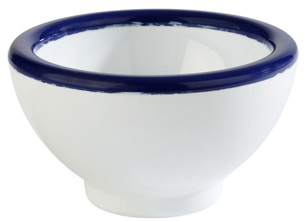 APS kom -PURE-, Ø 5,5 cm, hoogte: 4 cm, melamine, wit, blauwe rand, 0,02 liter, 84490