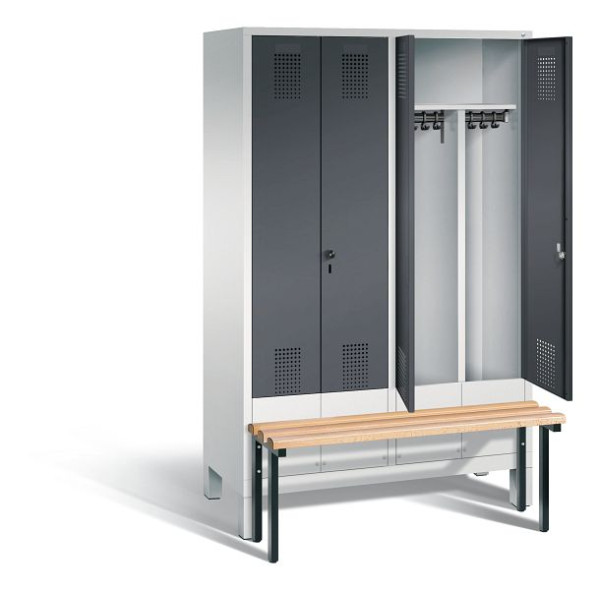 C+P zwart wit kastje Evolo, H1850xW1190xD815mm, kleur: lichtgrijs / zwartgrijs, 48032-40 S10003