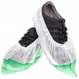 DS SafetyWear overschoen, laag, SBPP polypropyleen, antislip, groene buitenzool, PU: 400 stuks, H6661