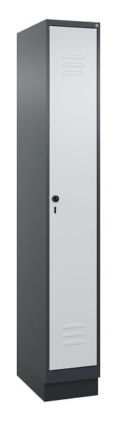 C+P luierkluis Classic PLUS met middenwand, bodem, 1950x300x500mm, 7016/7035, veiligheidsdraaigrendel, 080020-10F S10013
