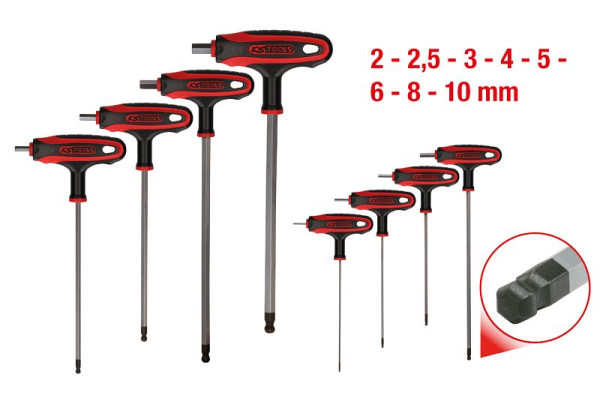 KS Tools T-greep-binnenzeskant-kogelkopsleutelset, 8-delig, 151.8155
