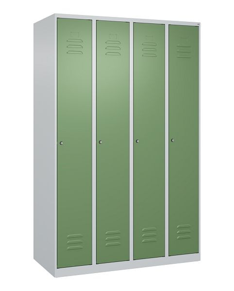 C+P luierkluis Classic PLUS met middenwand, 4 vakken, 1850x1200x500mm, 7035/6011, cilindersloten, 080000-40F S10021