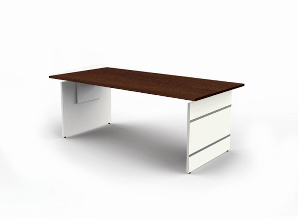 Kerkmann in hoogte verstelbaar zijbureau extra groot, vorm 4, B 2000 x D 1000 x H 680-760 mm, wenge, 11417851