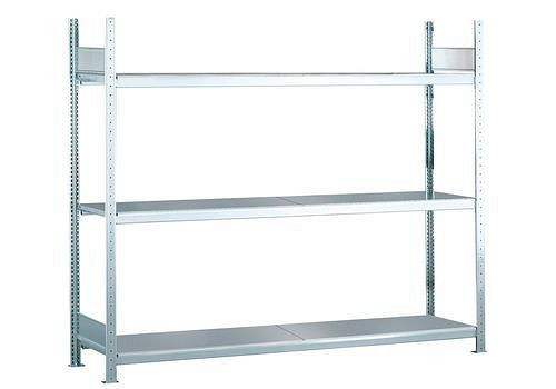 Schulte breedvakstelling met stalen legborden, basisveld, 3 opbergniveaus, vakbreedte 2000 mm, 2060 x 436 x 2000 mm, 278882