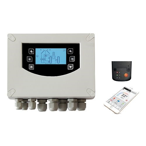 Environ Tsol600 in box zonneregelaar/temperatuurverschilregelaar met sensorenet en WiFi module en app, ENTSOL600IBWL
