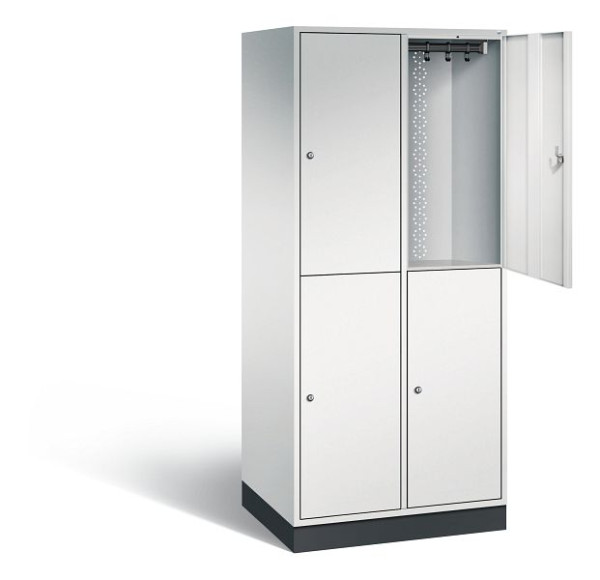 C+P locker dubbellaags XL Intro, H1950xW820xD590mm, kleur: lichtgrijs, 8270-203 S10000