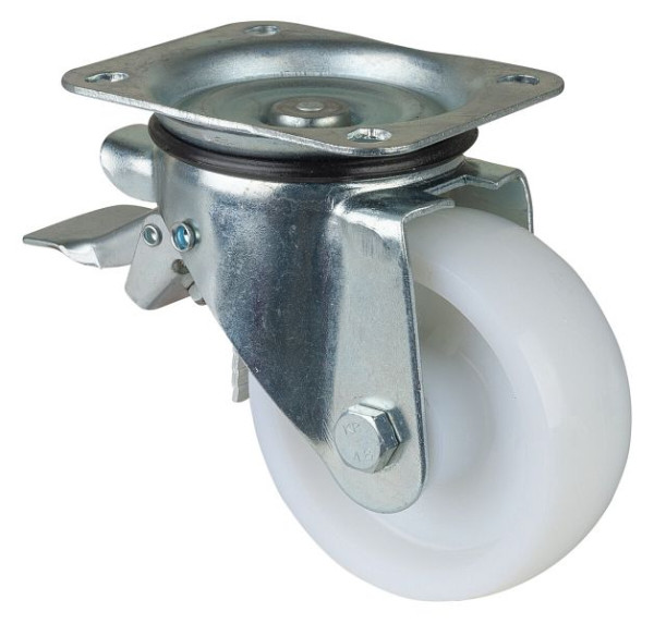 BS Rolls Zwaarlastwiel met rem, breedte 45 mm, Ø125 mm, tot 400 kg, loopvlak/wiellichaam kunststof, rollager, N120.B10.125