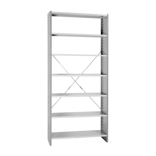 Lüllmann basisplank, insteeksysteem, 7 planken, 2230 x 1000 x 400 mm, lichtgrijs, 810470