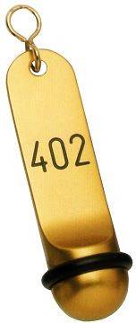 Contacto hotelsleutelhanger 11,5 cm, geanodiseerd licht metaal, goudkleurig, 7655/820